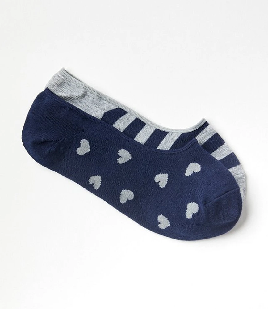 Heart & Stripe No Show Sock Set