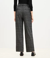 Petite Curvy Straight Cropped Cuff Pant Houndstooth