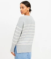 Petite Striped Modern Tunic Sweater