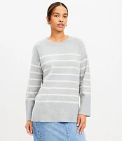 Petite Striped Modern Tunic Sweater