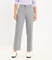 Petite Straight Cropped Cuff Pant Wool Blend