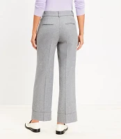 Petite Straight Cropped Cuff Pant Wool Blend