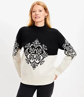 Snowflake Mock Neck Tunic Sweater