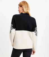 Snowflake Mock Neck Tunic Sweater