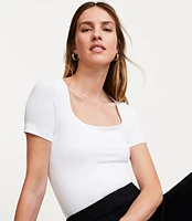 LOFT Versa 360 Knit Square Neck Tee