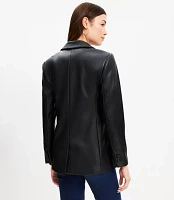 Tall Faux Leather Relaxed Blazer