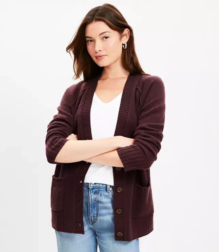 Petite Cashmere V-Neck Pocket Cardigan