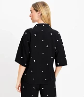 Petite Jeweled Cluster Short Sleeve Shirt