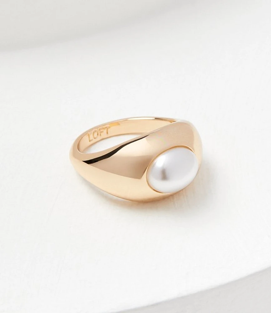 Pearlized Cast Dome Ring