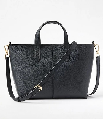 Leather Crossbody Tote Bag