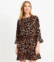 Leopard Print Flounce Mini Dress