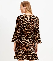 Leopard Print Flounce Mini Dress