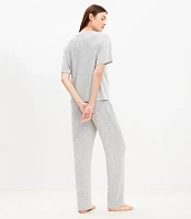 Marled Wide Leg Pajama Set