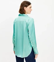 Satin Wide Cuffed Utility Shirt