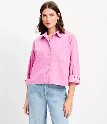 Petite Cotton Corduroy Modern Pocket Shirt