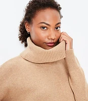 Heathered Turtleneck Poncho Sweater