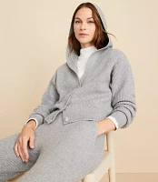 Petite Lou & Grey Ribbed V-Neck Hooded Cardigan