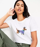 Petite Festive Dog Everyday Crew Tee