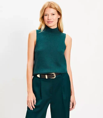 Petite Funnel Neck Sleeveless Sweater