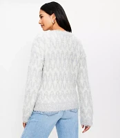 Petite Geo Sparkle V-Neck Sweater