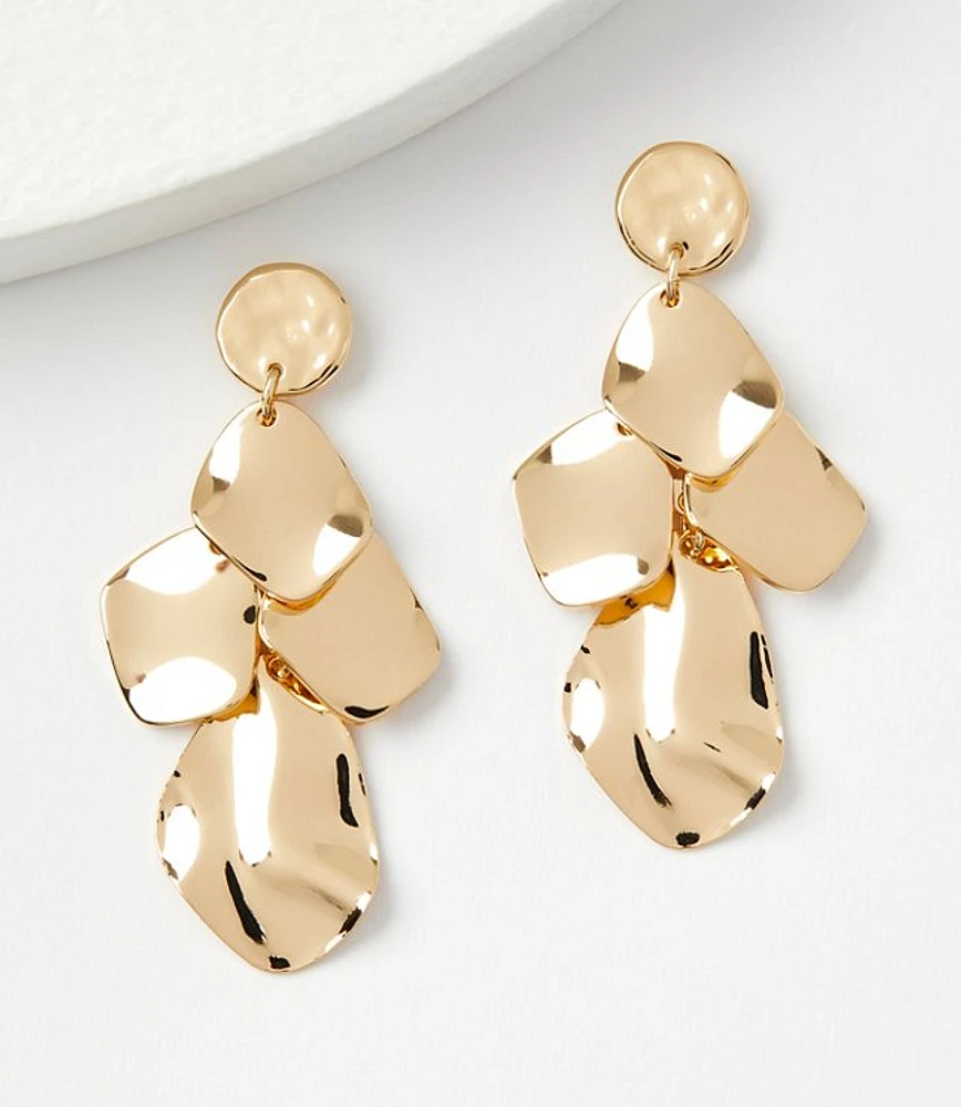 Molded Metal Chandelier Earrings