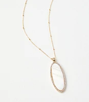 Mother Of Pearl Oval Pendant Necklace