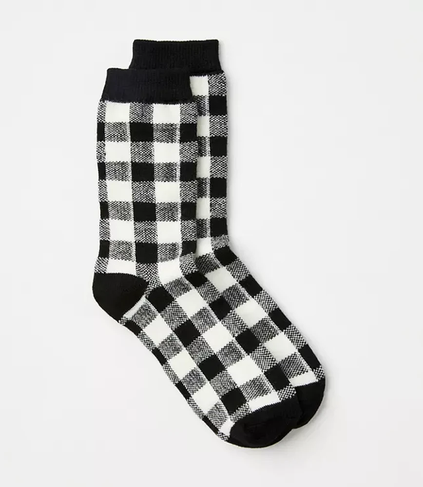 Buffalo Plaid Cozy Crew Socks