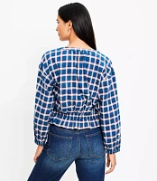 Petite Plaid Flannel Modern Drawstring Shirt