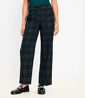 Straight Cropped Cuff Pant Plaid Brushed Flannel