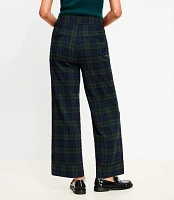 Straight Cropped Cuff Pant Plaid Brushed Flannel