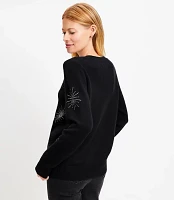 Sparkle Relaxed V-Neck Sweater