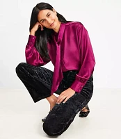 Petite Five Pocket Straight Pants Crushed Velvet