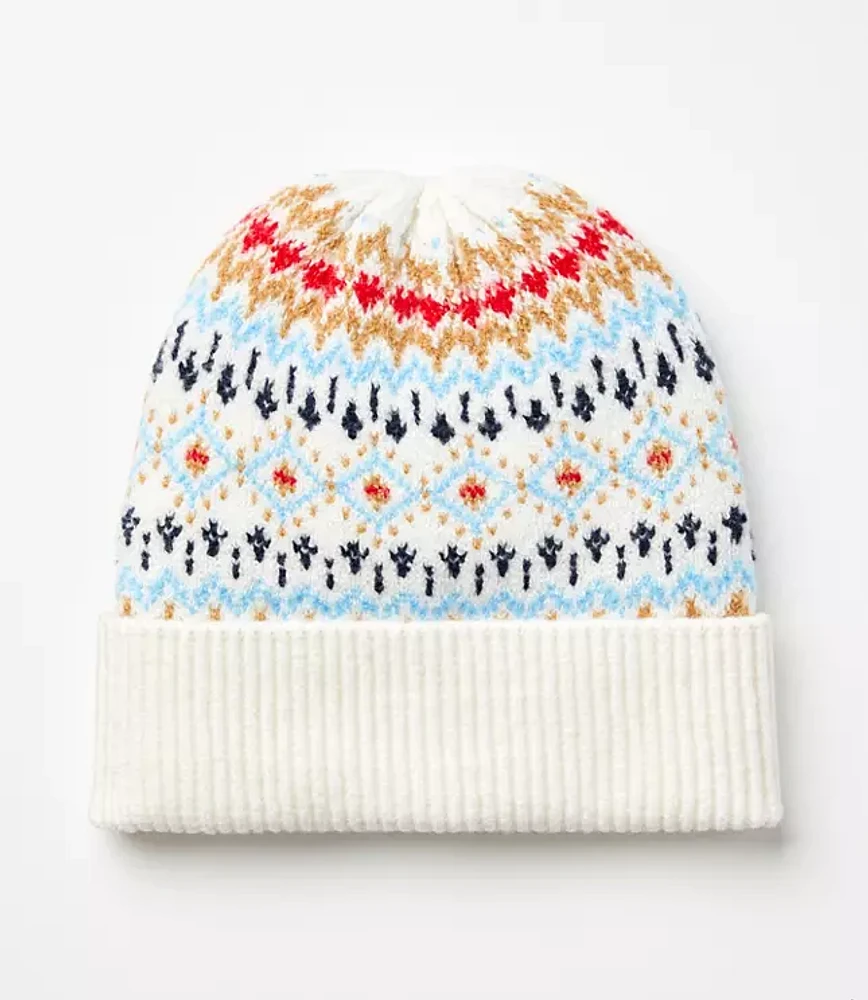 Fair Isle Pom Pom Beanie