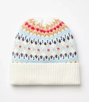 Fair Isle Pom Pom Beanie