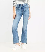 Petite Step Hem High Rise Kick Crop Jeans Classic Mid Wash