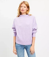 Petite Ribbed Funnel Neck Sweater