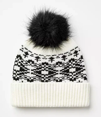 Fair Isle Pom Pom Beanie