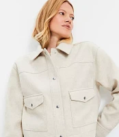 Petite Brushed Cropped Shirt Jacket