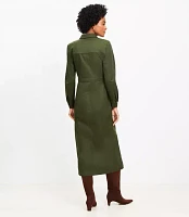 Petite Twill Midi Pocket Shirtdress