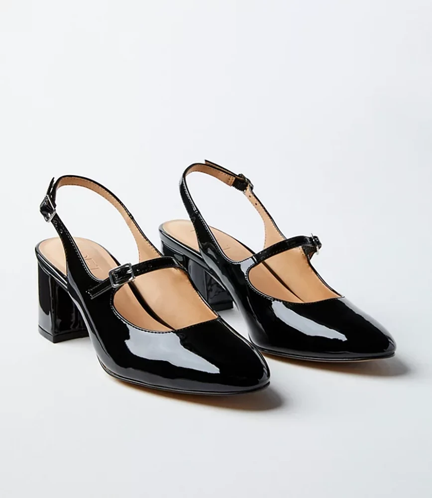 Patent Mary Jane Slingback Heels