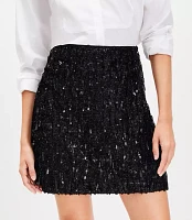 Tall Sequin Fringe Mini Skirt