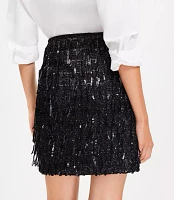 Tall Sequin Fringe Mini Skirt