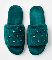 Sparkle Faux Fur Slide Slippers