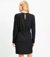 Petite Tweed Long Sleeve Mini Dress