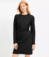 Petite Tweed Long Sleeve Mini Dress