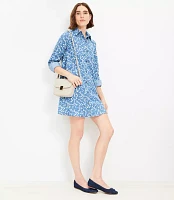 Petite Bloom Chambray Mini Pocket Shirtdress