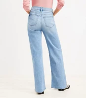 Sparkle High Rise Wide Leg Jeans Light Wash Indigo