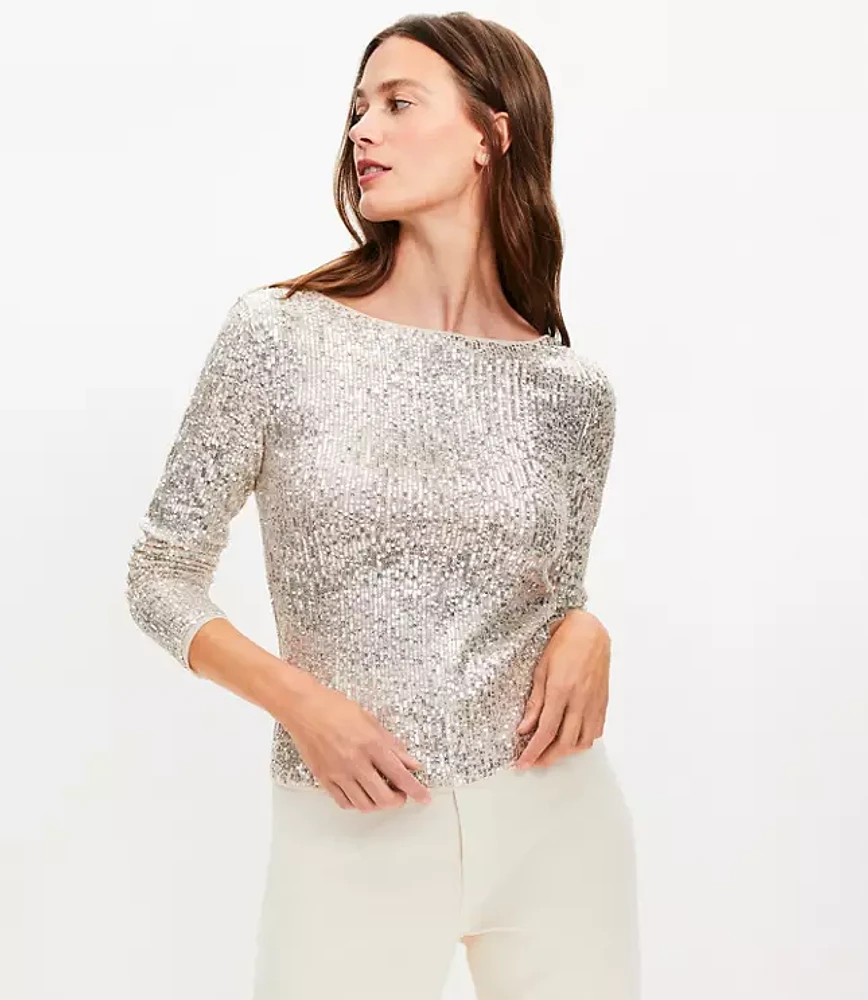 Sequin Long Sleeve Tee