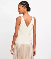 Embellished Double V Tank Top