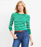 Striped Metallic Button Cuff Sweater